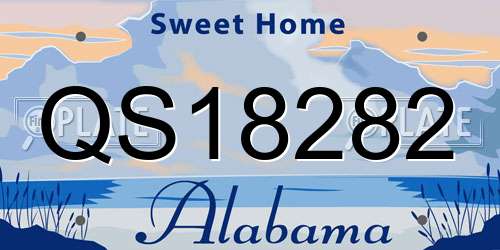 QS18282 Alabama License Plate