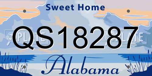 QS18287 Alabama License Plate