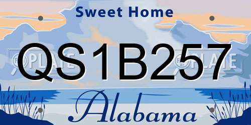 QS1B257 Alabama License Plate