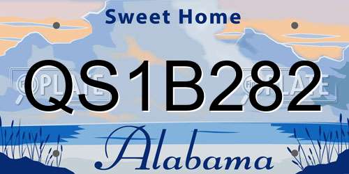 QS1B282 Alabama License Plate