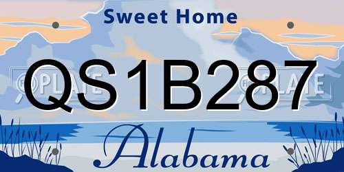 QS1B287 Alabama License Plate