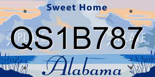 QS1B787 Alabama License Plate
