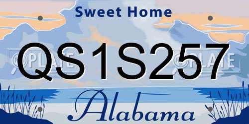 QS1S257 Alabama License Plate