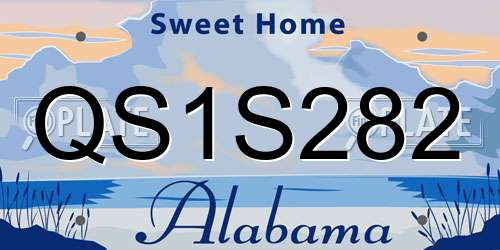 QS1S282 Alabama License Plate