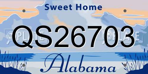 QS26703 Alabama License Plate