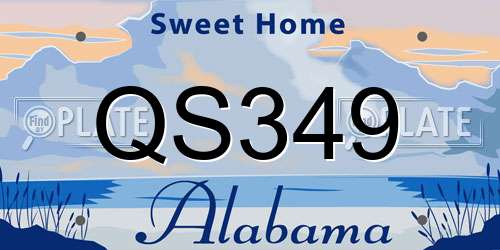 QS349 Alabama License Plate