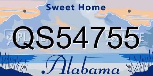 QS54755 Alabama License Plate