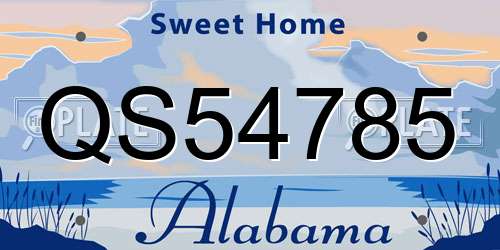 QS54785 Alabama License Plate