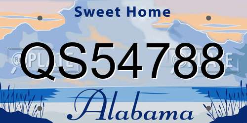 QS54788 Alabama License Plate
