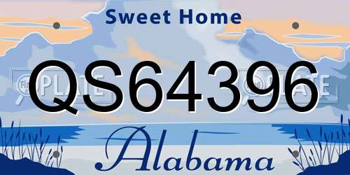 QS64396 Alabama License Plate