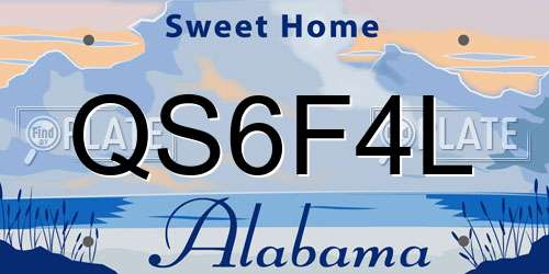 QS6F4L Alabama License Plate