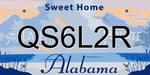 QS6L2R Alabama License Plate
