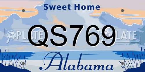 QS769 Alabama License Plate