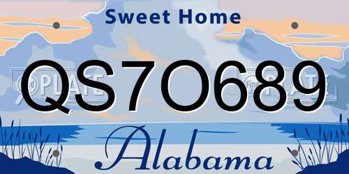 QS7O689 Alabama License Plate
