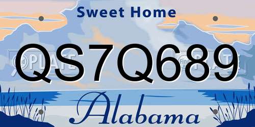 QS7Q689 Alabama License Plate
