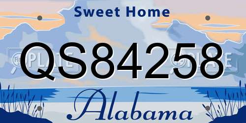 QS84258 Alabama License Plate
