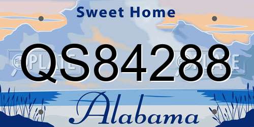 QS84288 Alabama License Plate