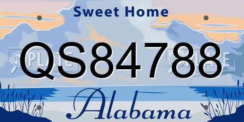QS84788 Alabama License Plate