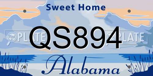 QS894 Alabama License Plate