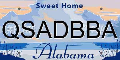 QSADBBA Alabama License Plate