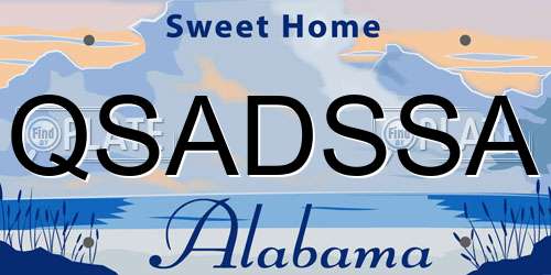 QSADSSA Alabama License Plate