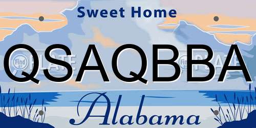 QSAQBBA Alabama License Plate