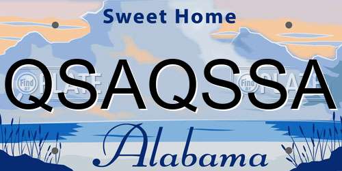 QSAQSSA Alabama License Plate