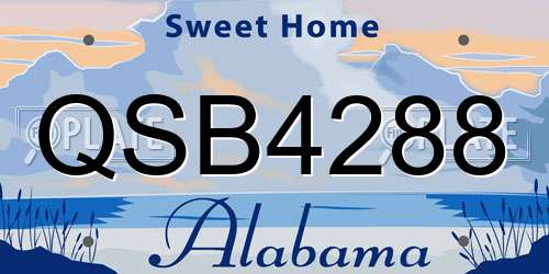 QSB4288 Alabama License Plate