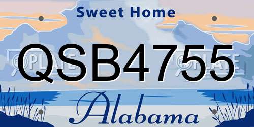 QSB4755 Alabama License Plate