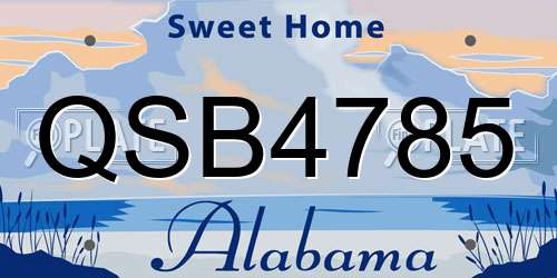 QSB4785 Alabama License Plate