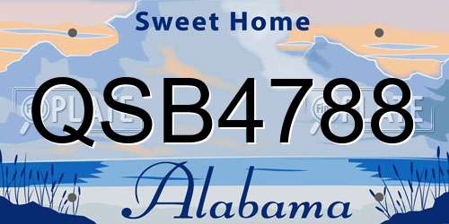 QSB4788 Alabama License Plate