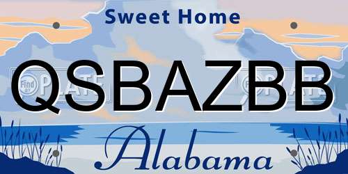QSBAZBB Alabama License Plate