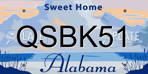 QSBK51 Alabama License Plate