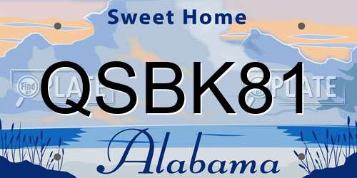 QSBK81 Alabama License Plate