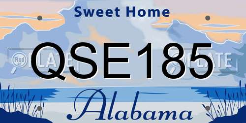 QSE185 Alabama License Plate