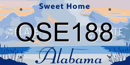 QSE188 Alabama License Plate