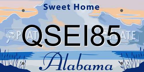 QSEI85 Alabama License Plate