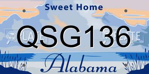 QSG136 Alabama License Plate