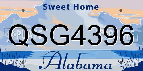 QSG4396 Alabama License Plate