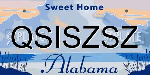 QSISZSZ Alabama License Plate