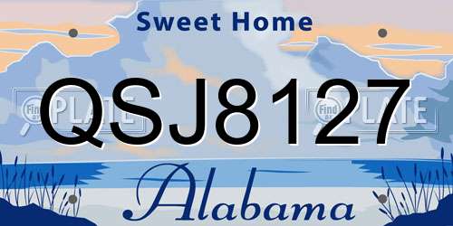 QSJ8127 Alabama License Plate