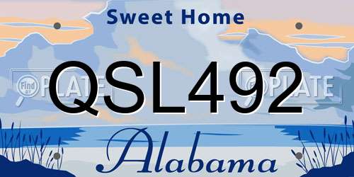 QSL492 Alabama License Plate