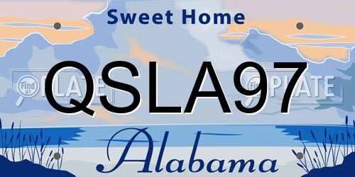 QSLA97 Alabama License Plate