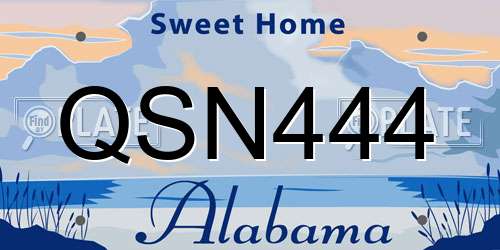 QSN444 Alabama License Plate