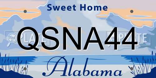 QSNA44 Alabama License Plate