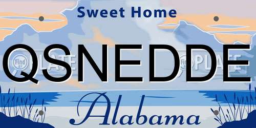 QSNEDDE Alabama License Plate