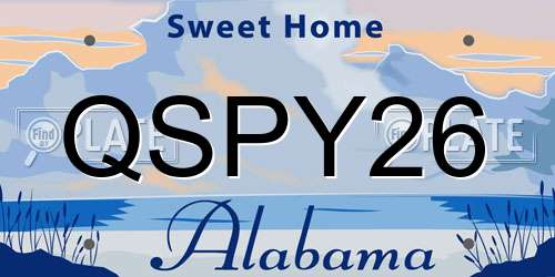 QSPY26 Alabama License Plate