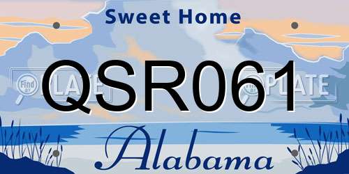 QSR061 Alabama License Plate