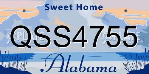 QSS4755 Alabama License Plate