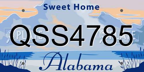 QSS4785 Alabama License Plate